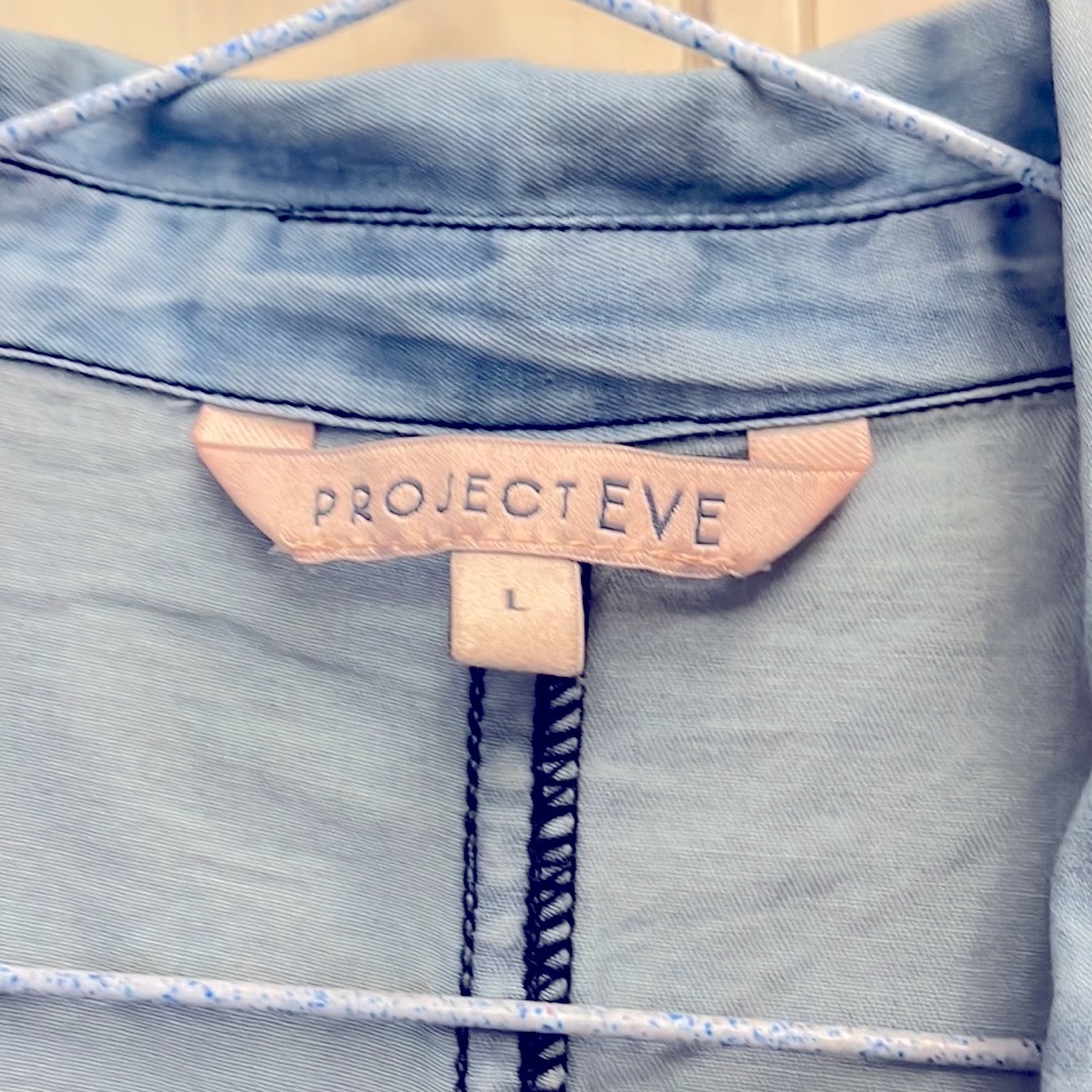 Ladies long jacket, light weight cotton denim look - Picture 4 of 5